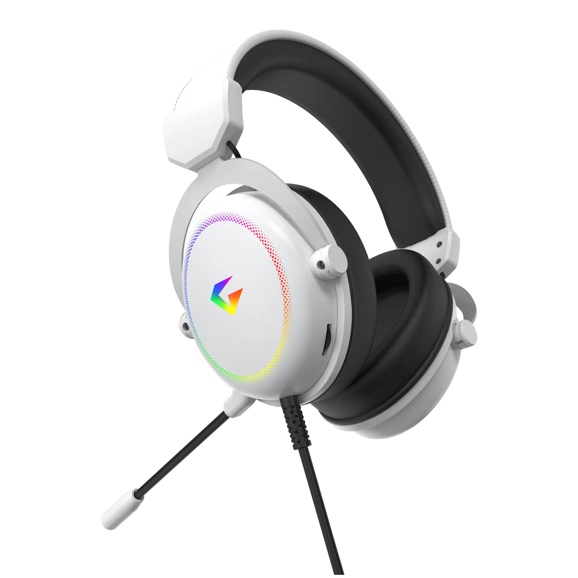 Auralis 7.1 RGB Kablolu Mikrofonlu Profesyonel Oyuncu Kulaklığı Beyaz thumbnail 2