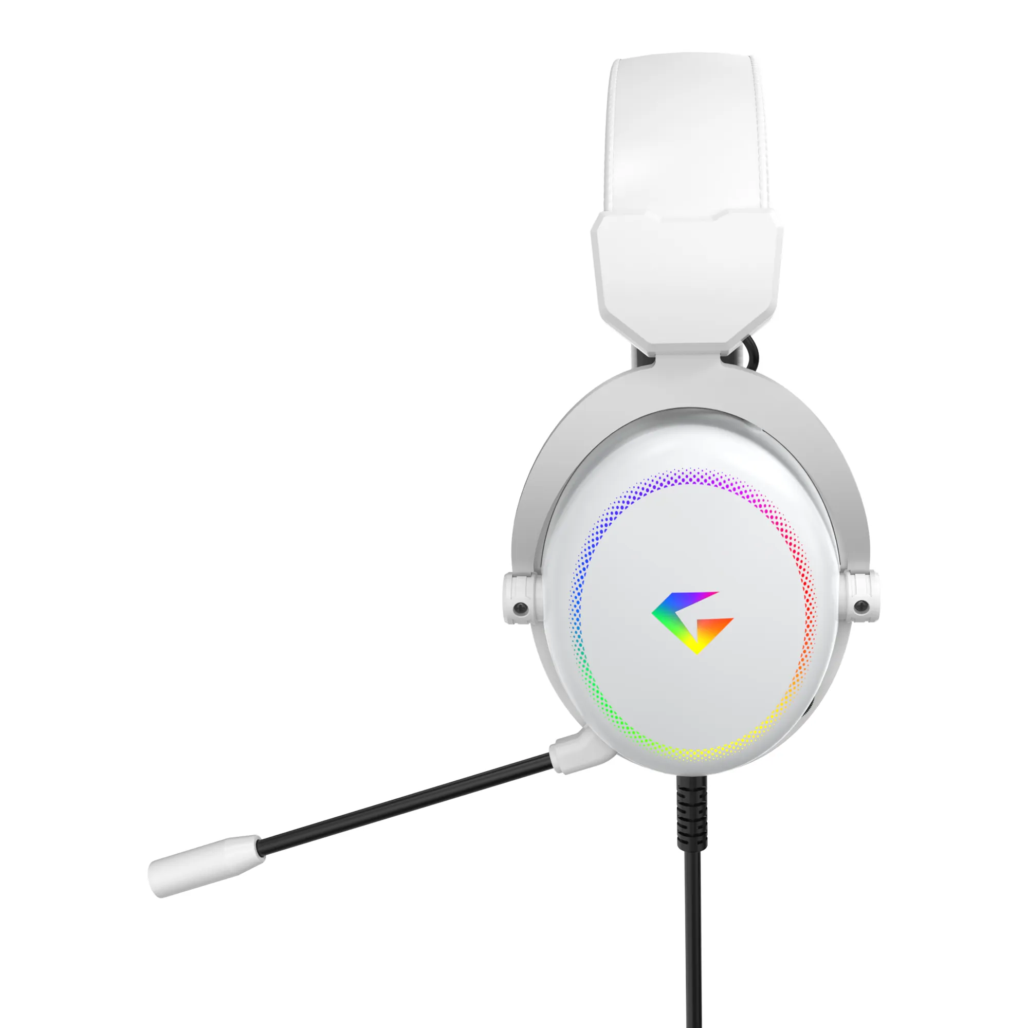 Auralis 7.1 RGB Kablolu Mikrofonlu Profesyonel Oyuncu Kulaklığı Beyaz thumbnail 3