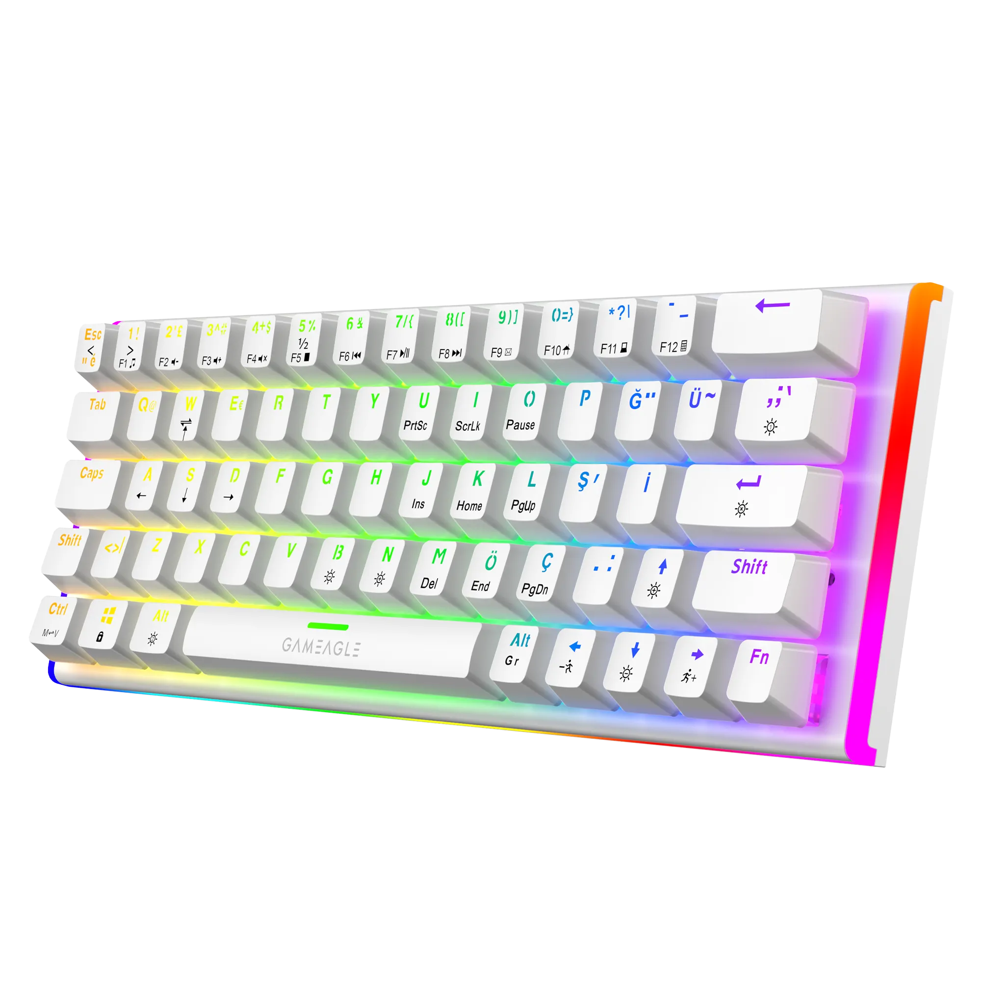 Caladria RGB Kablolu Full Anti-Ghosting Mekanik Oyuncu Klavyesi Beyaz