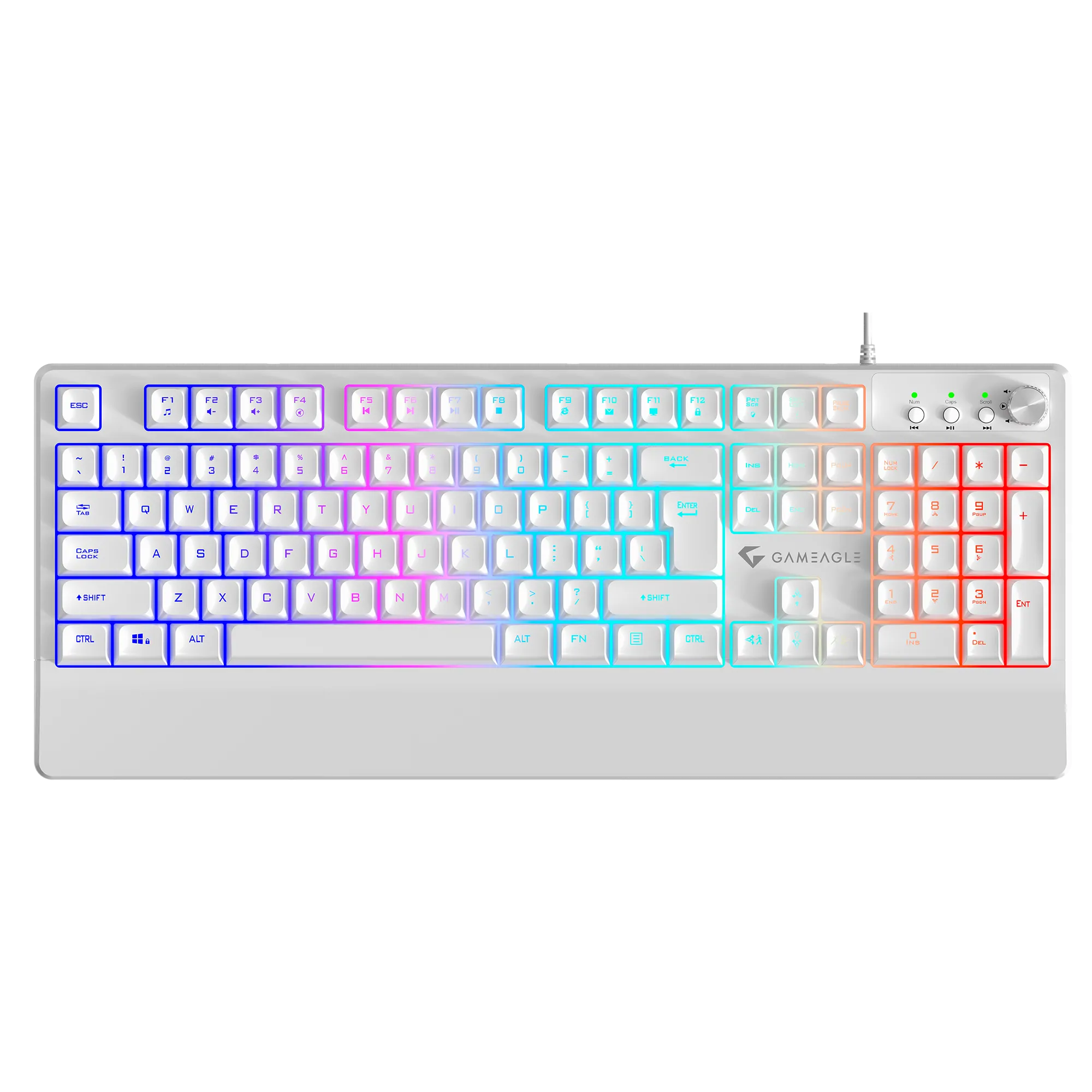 Frost Blade RGB Kablolu Membran Bilek Destekli Oyuncu Klavyesi Beyaz