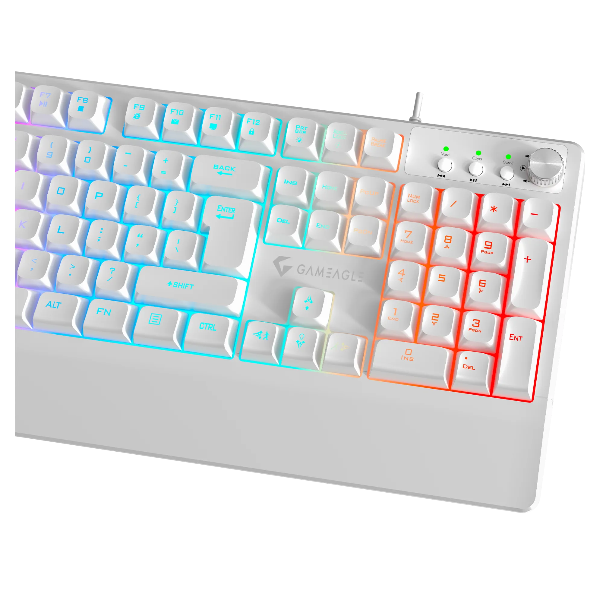 Frost Blade RGB Kablolu Membran Bilek Destekli Oyuncu Klavyesi Beyaz thumbnail 3