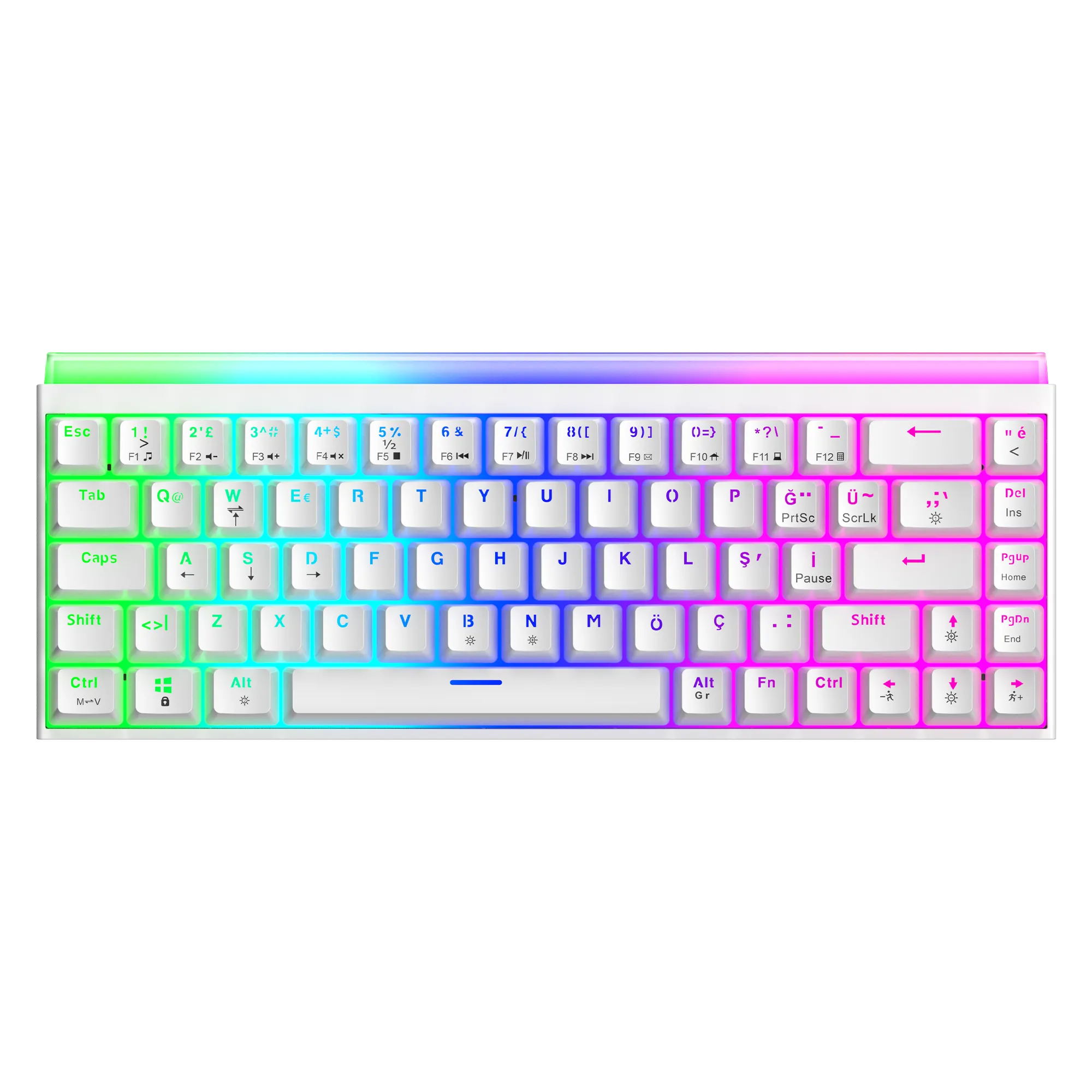 Hera RGB Kablolu Full Anti-Ghosting Mekanik Oyuncu Klavyesi Beyaz thumbnail 2