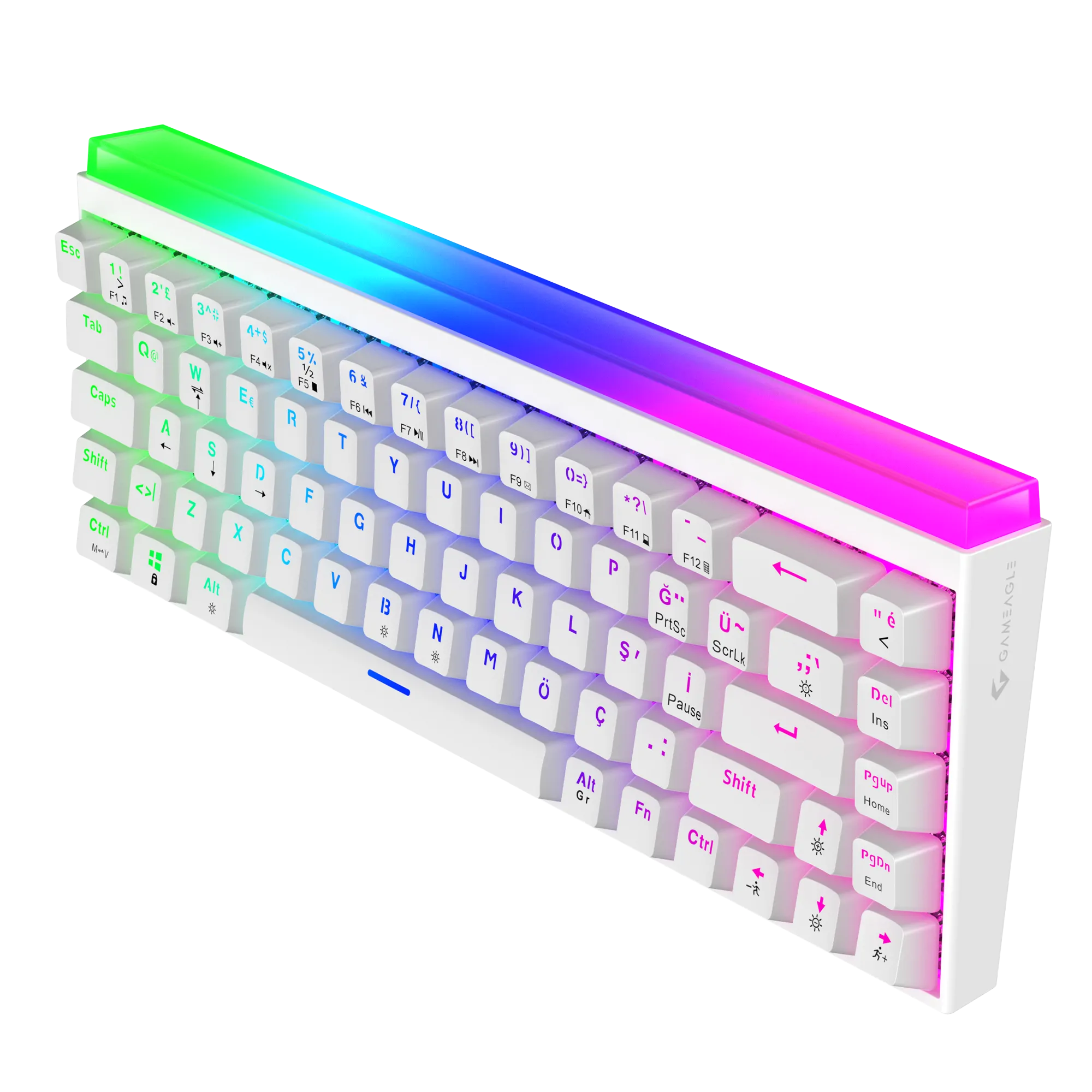 Hera RGB Kablolu Full Anti-Ghosting Mekanik Oyuncu Klavyesi Beyaz thumbnail 3