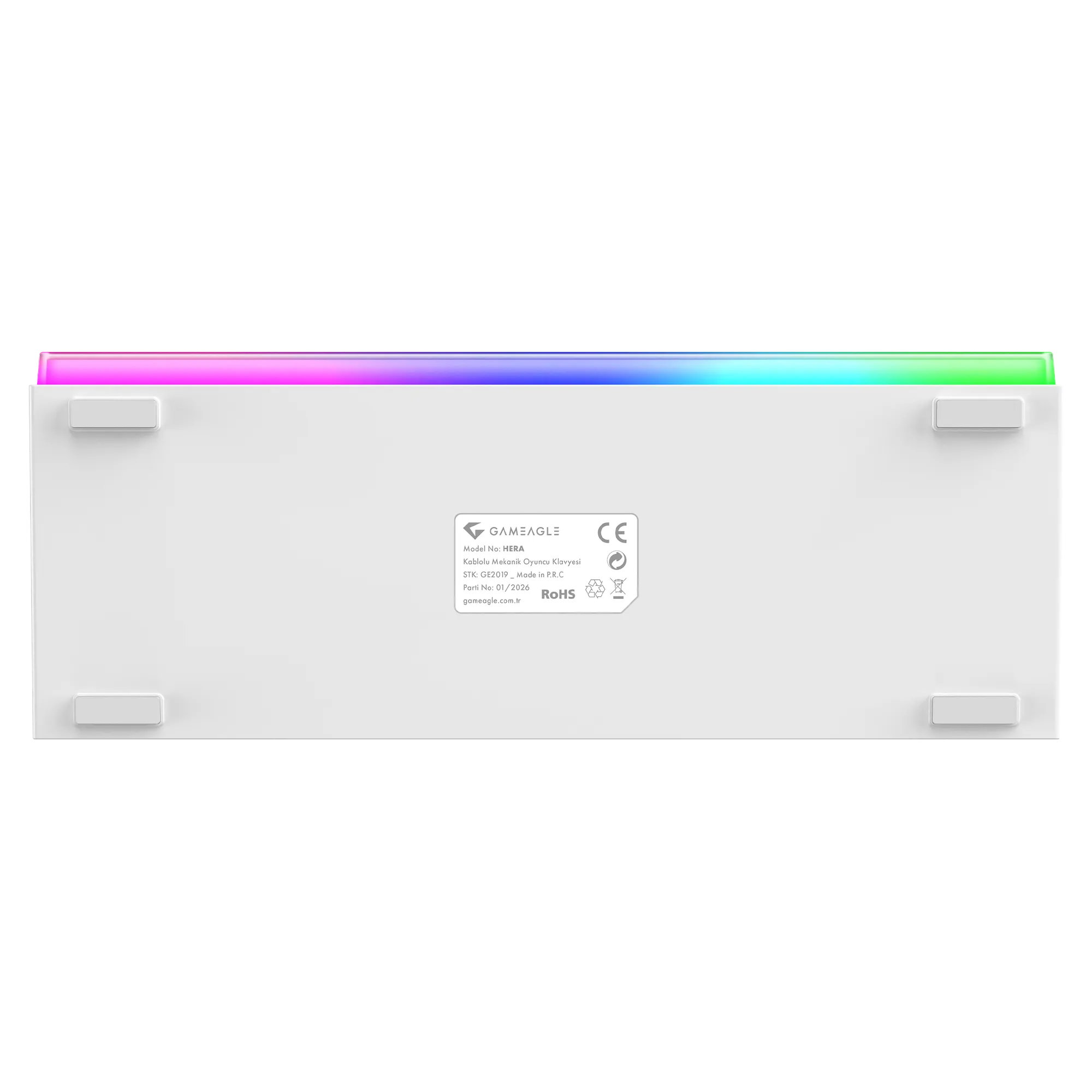 Hera RGB Kablolu Full Anti-Ghosting Mekanik Oyuncu Klavyesi Beyaz thumbnail 6