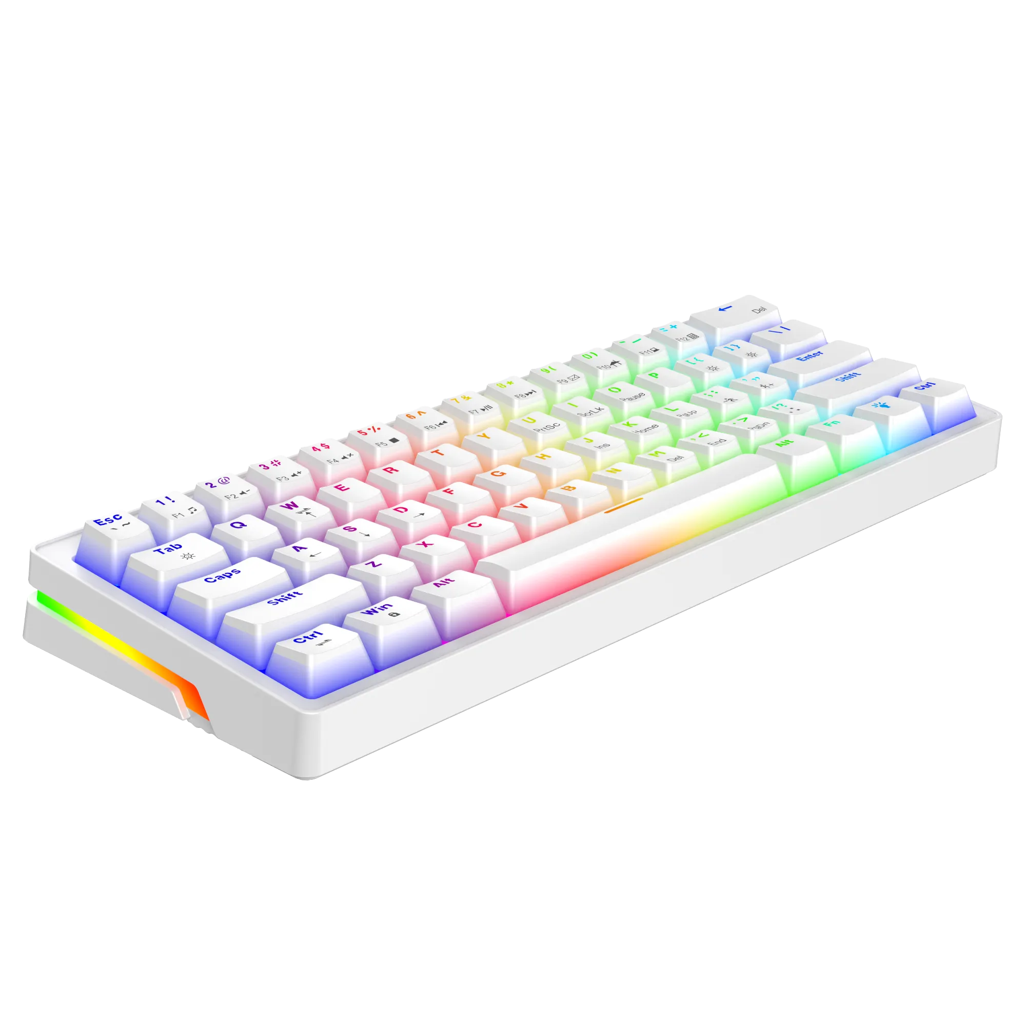 Poseidon RGB Kablolu Full Anti-Ghosting Mekanik Oyuncu Klavyesi Beyaz thumbnail 4