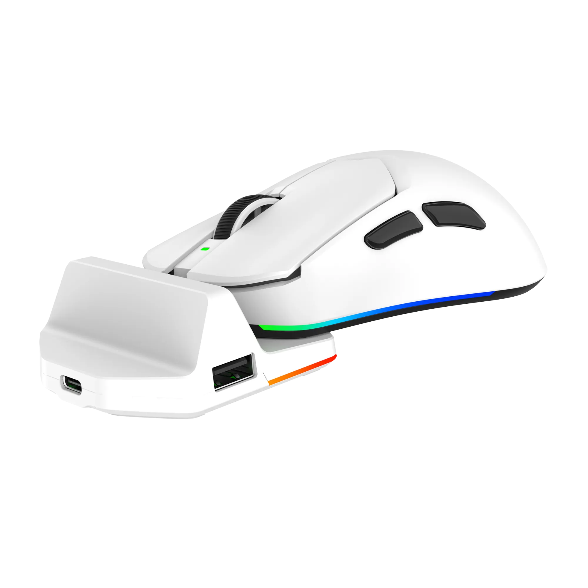 Tracker Pro RGB Kablosuz 69gr 1KHz 12000DPI Oyuncu Mouse Beyaz thumbnail 3